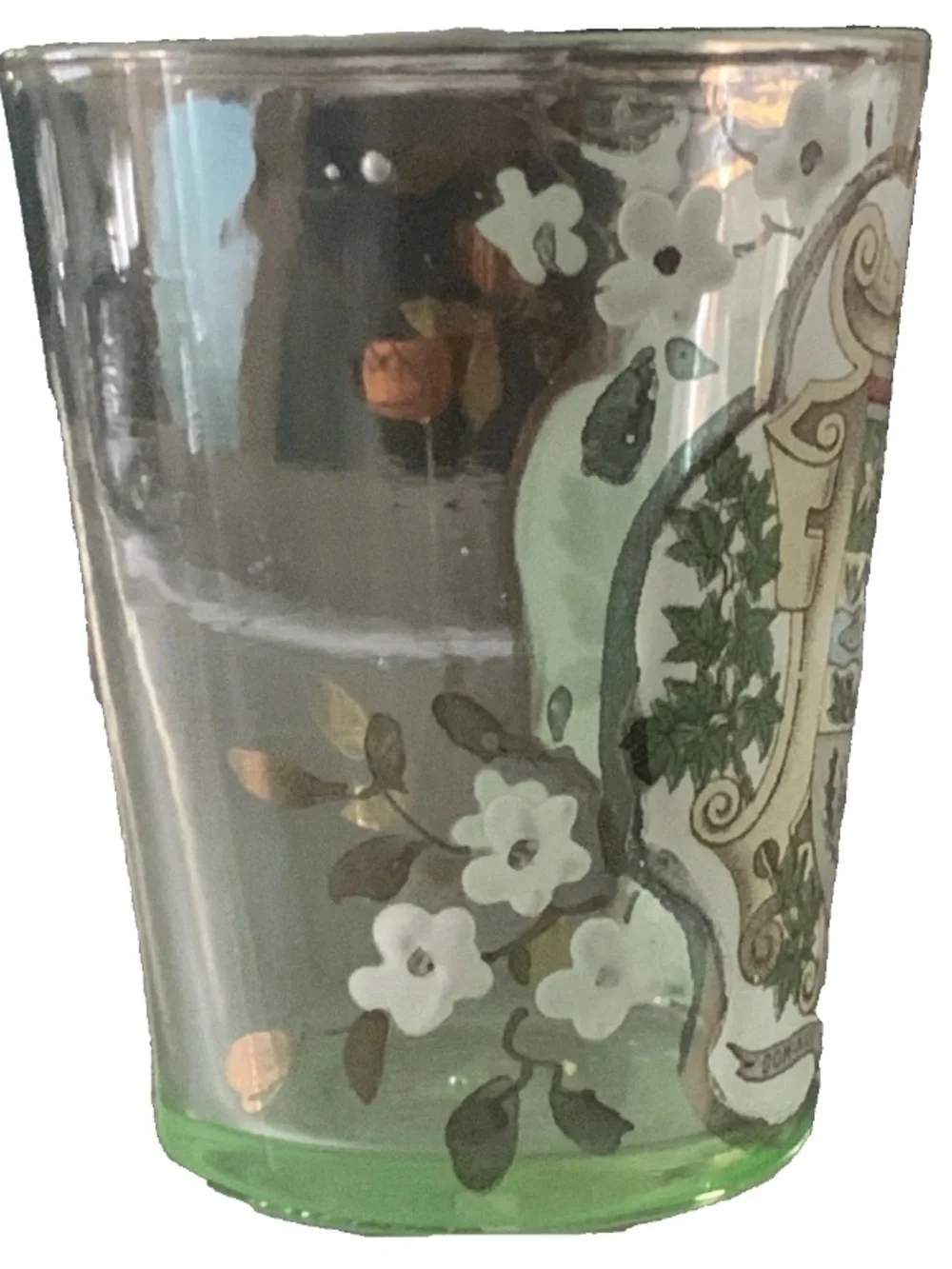 Vintage Dominion Glass Early Canadian Canada Coat of Arms Shot Glass Shotglass